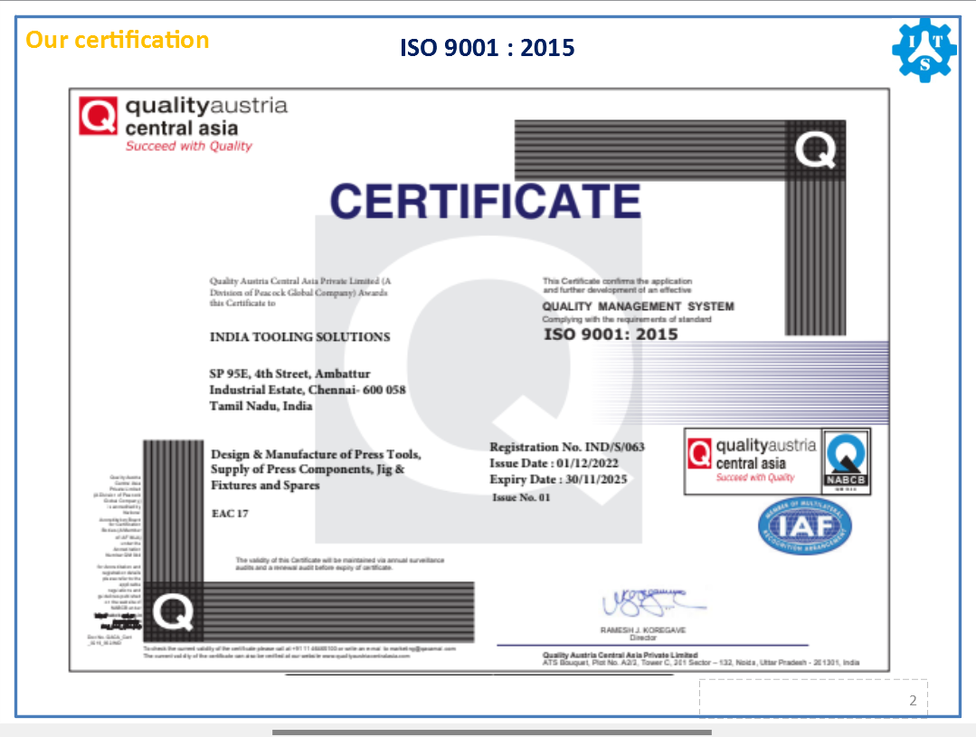 ISO 9001:2015 Certificate